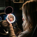 Fancii Taylor LED Lighted Travel Makeup Mirror, Rechargeable with 10x/1x Magnifying & 3 Light Settings - Compact, Portable, Large 5” Wide Hand Mirror for Handbag and Purses (Rose Gold)