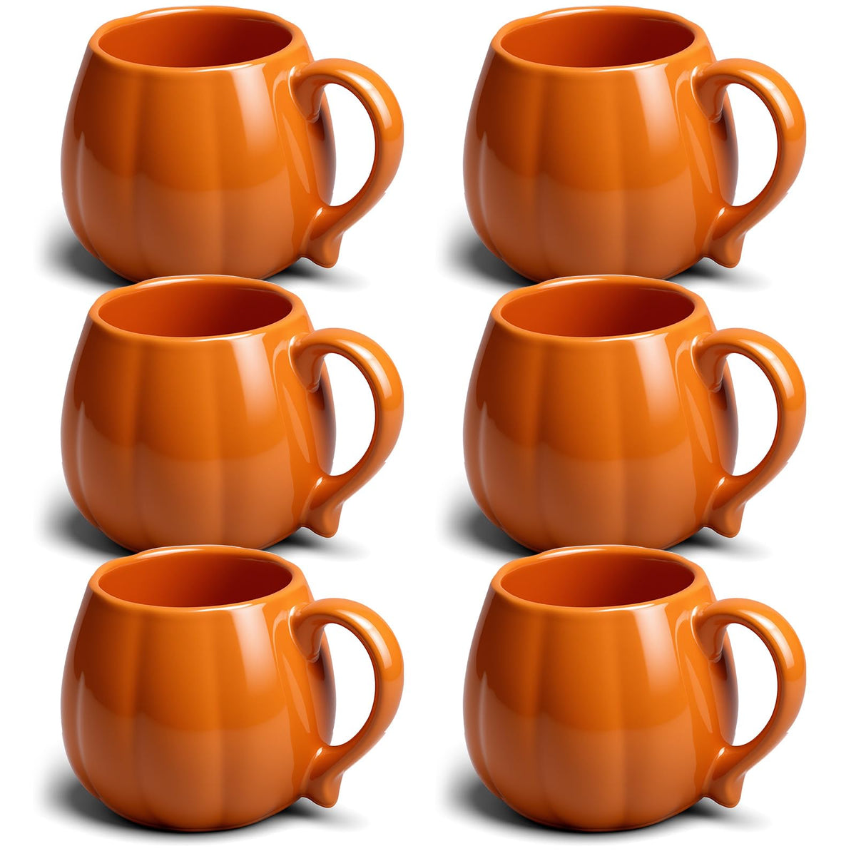 1 Pcs 14 oz Pumpkin Mug Ceramic Coffee Mug Fall Halloween Thanksgiving Autumn Pumpkin Shape Cup with Handle for Halloween Party Decoration