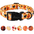 ARING PET Fall Dog Collar-Cotton Maple Leaves Dog Collar for Small Dogs, Adjustable Lightweight Dog Collars with Quick Release Buckle for Small Medium Large Dogs