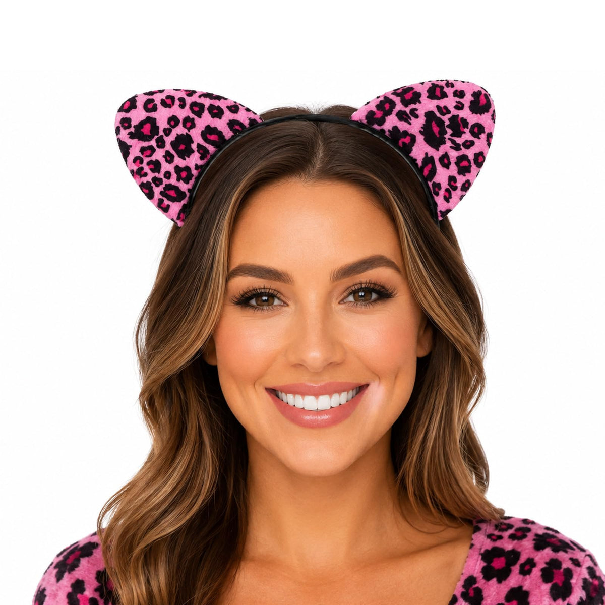 Cat Ears Headband for Women, Soft Plush Halloween Costume Accessory