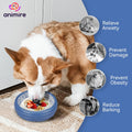 Dog Lick Bowl, Animire Freeze Lick Mat for Dogs, Non-Slip Slow Feeder Licking Bowl Enrichment Treat for Distraction Anxiety Relief, Food Grade Silicone, Dishwasher Safe(Dark Blue,S)