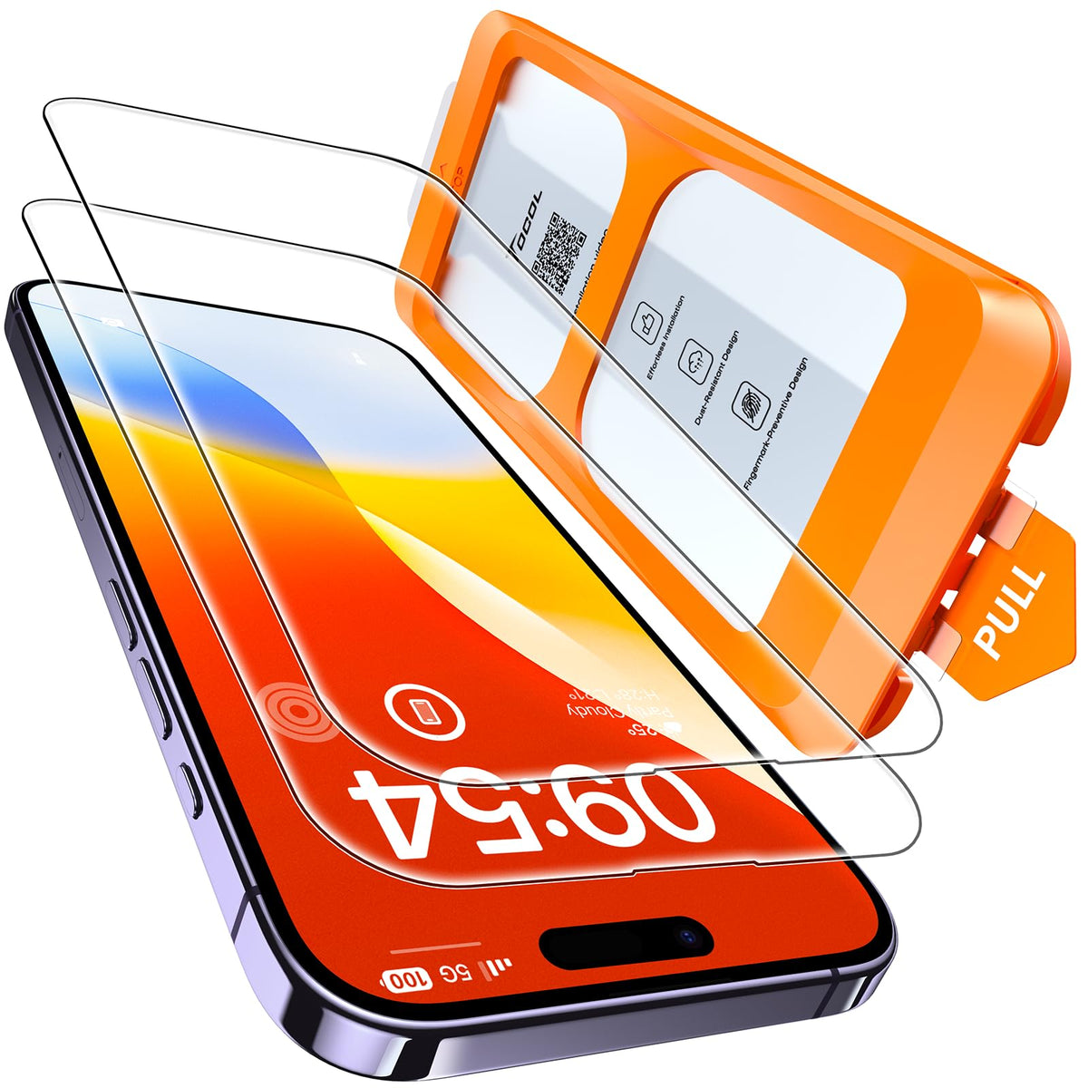 TOCOL for iPhone 15 Pro Screen Protector, Easy Installation
