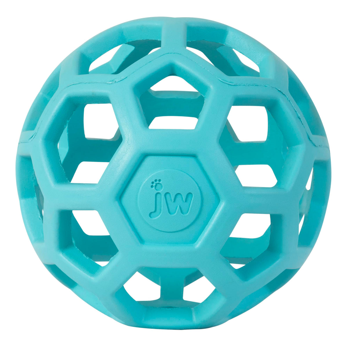 JW Pet HOL-ee Roller™, Dog Toy Puzzle Ball, Natural Rubber, Medium (4.5” Inch Diameter), Pink