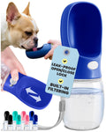 MalsiPree Leak-Proof Portable Dog Water Bottle for Travel - 19 oz, with Pink Bowl - Food Grade Plastic - Dog Bowls - Puppy Essentials - Pet Water Bottle for Trail Hiking, Park Visit & Beach Days