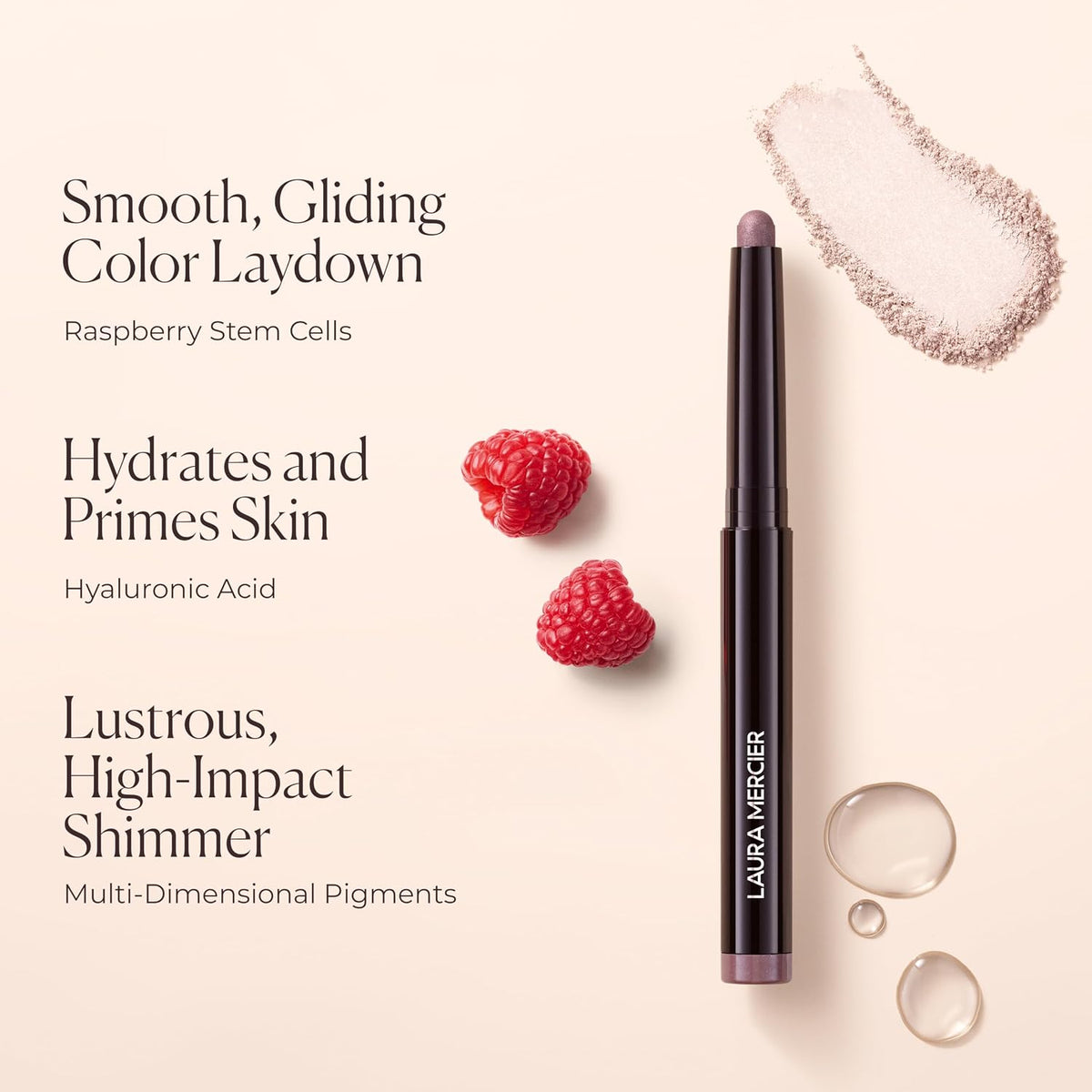 Laura Mercier Caviar Stick Cream Eyeshadow: Shimmer and Matte Finishes, 24HR Wear, Long Lasting, Rich Color, Easily Blendable and Buildable, Waterproof, Hyaluronic Acid Infused