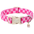 Fall Plaid Dog Collar with Maple Leaf Charm – Adjustable Autumn Checkered Dog Collar for Small Medium Large Dogs, Soft Cotton Puppy Collars with Quick Release Buckle and Metal D-Ring