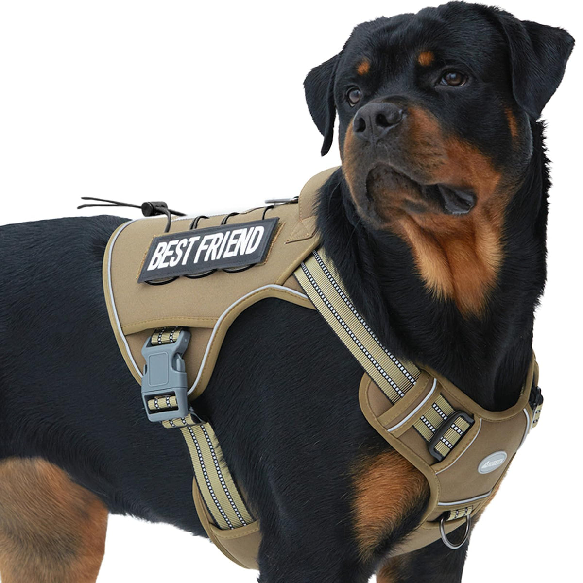 Auroth Tactical Dog Harness for Large Dogs No Pull Adjustable Pet Harness Reflective K9 Working Training Easy Control Pet Vest Military Service Dog Harnesses Army Yellow L