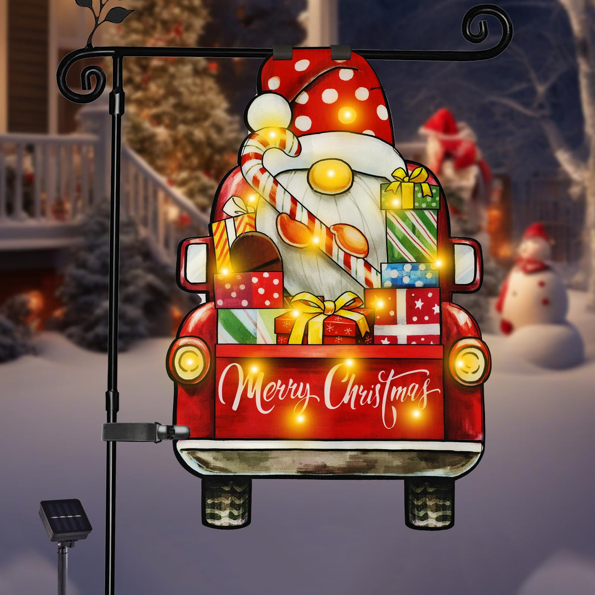 12x18 Lighted Christmas Snowman Garden Flag,  Outdoor Decor