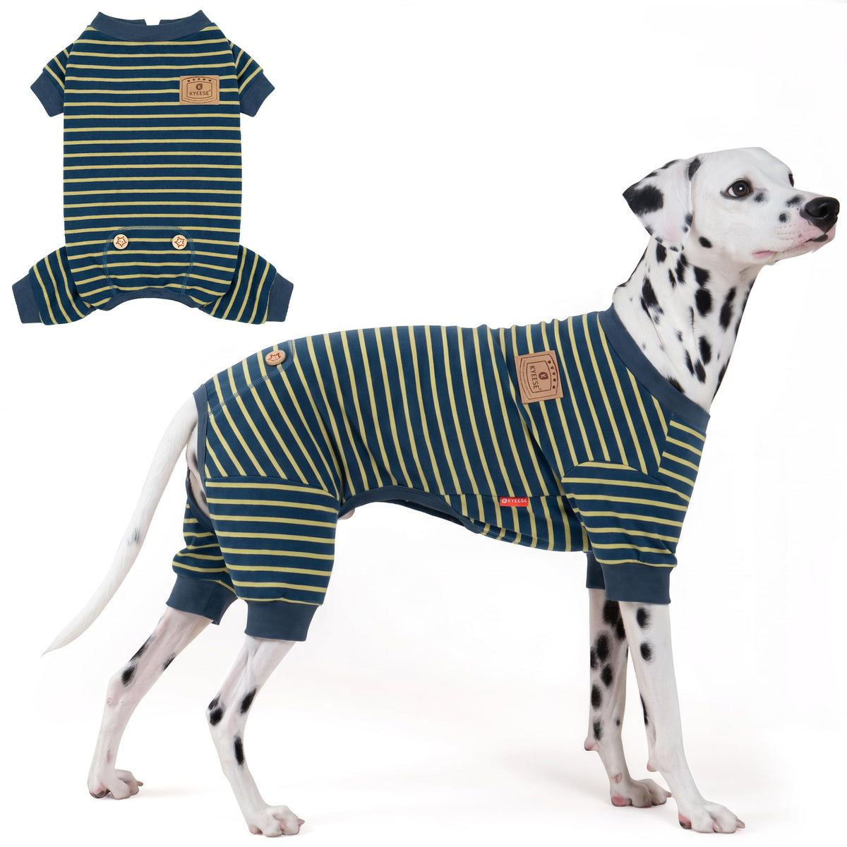 KYEESE Striped Dog Pajamas for Medium Large Dog Stretchy Onesie Daily Wear