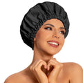 Edoneery Reusable Shower Caps for Women, Waterproof Long Hair Bonnet | Washable Design, Wide Elastic Band, Large Fit, Holds Long Hair, Braids Friendly, Bath Accessories, Spa, Travel