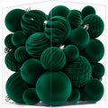 Thewe 40Pcs Velvet Shatterproof Christmas Ball Ornaments Set，Burgundy