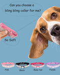 Bling Dog Collar for Small Medium Large Dogs, Crown Rhinestone Dog Collars for Girl and boy Dog, Diamond Puppy Collars, Adjustable Leather Suede SOFE Cat Collar (S(10.6"-13"/27CM-33CM), Pink)