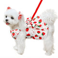 ABRRLO Cute Dog Dress Small Dog Clothes for Girls Female Puppy Outfits Red Strawberry Pet Summer Clothes Bowknot Doggy Cat Princess Dresses Harness for Holiday Birthday Party Costume Clothing (Red,S)