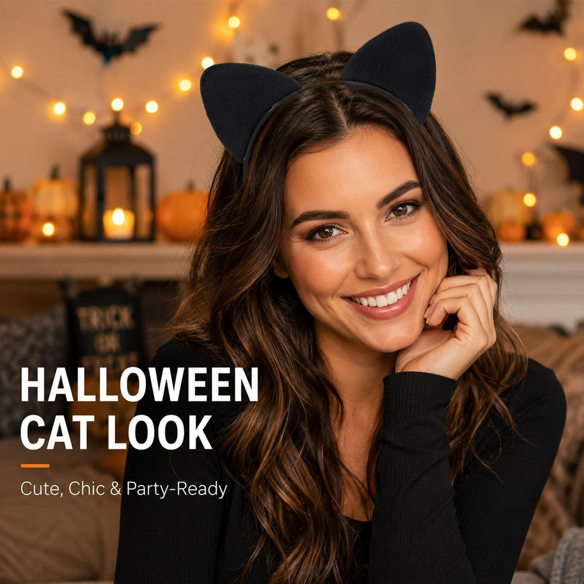 Cat Ears Headband for Women, Soft Plush Halloween Costume Accessory