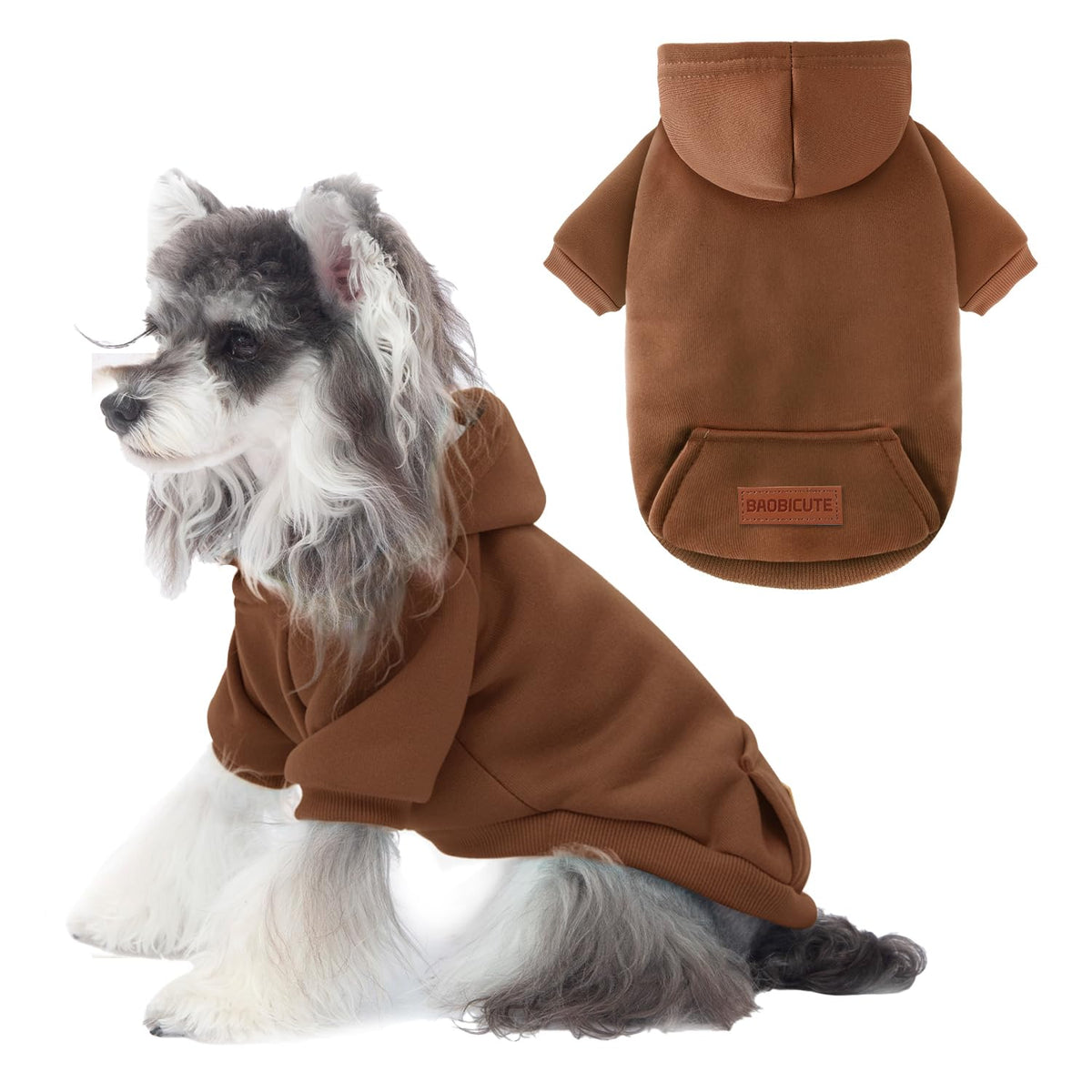 2 Pack Dog Hoodie Warm Hood Dog Sweater Cold Weather Small Dogs Sweatshirt Comfort Pet Clothes for Small Medium Dogs with Pockets Cats Chihuahua Clothes for Male Female Girl Boy Sporty Daily Wear