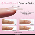 GLAMERMAID Cherry Red Press on Nails Medium Almond, Handmade Jelly Soft Gel Dark Red Glue on Nails Stiletto, Burgundy Emo Fake Nails Short Oval, Reusable Acrylic Stick on False Nails Kit for Women