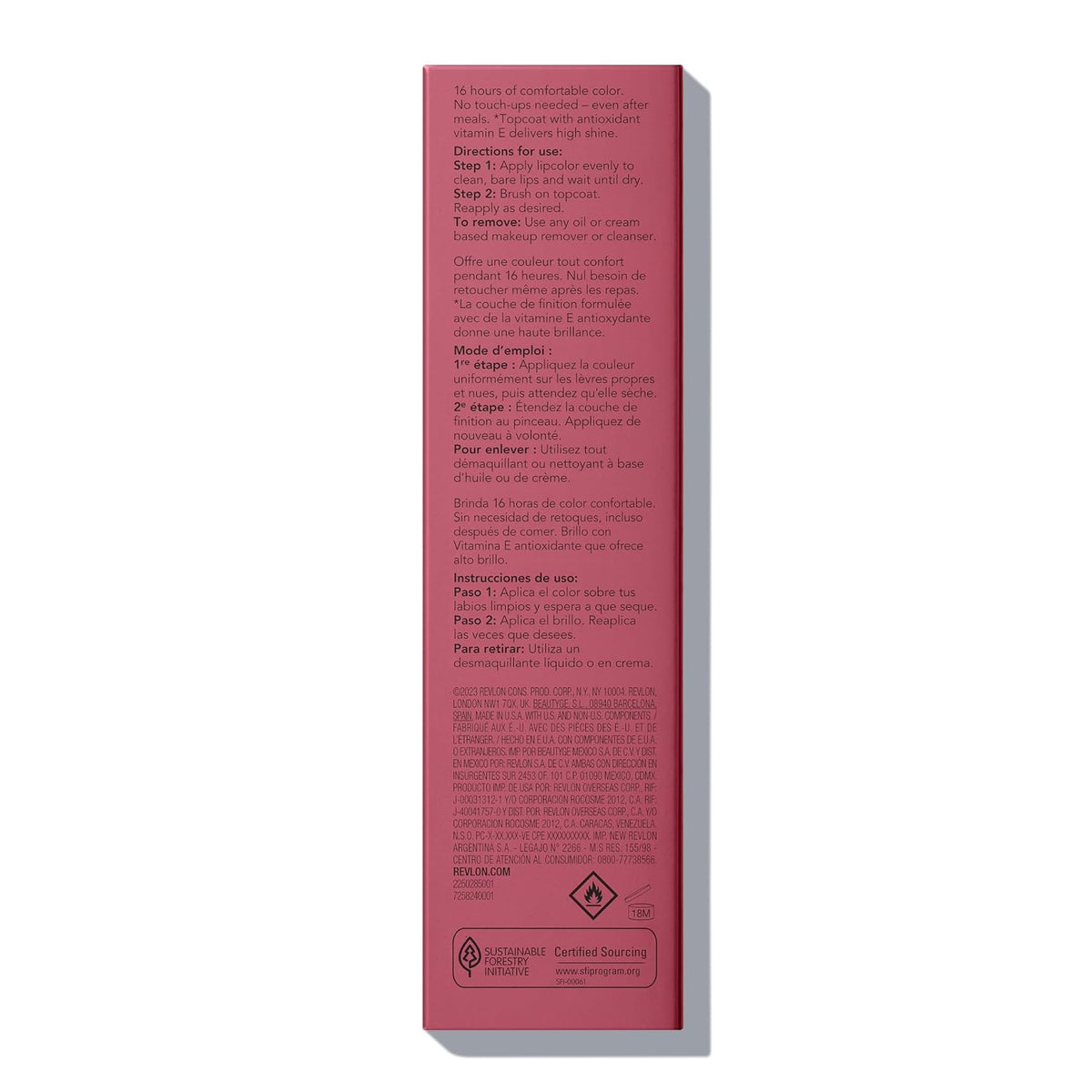 Revlon ColorStay Overtime Liquid Lipstick with Clear Lip Gloss, Long-Lasting Lip Color, Dual Ended with Moisturizing Vitamin E, 005 Infinite Raspberry, 0.07 fl oz