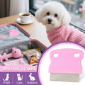 Flea Comb for Dogs and Cats - Lice Comb with Rubber Handle - Promotes Hair Growth and Removes Loose Hair, Knots, and Flakes Flea Brush for Pets(3P,PINK)