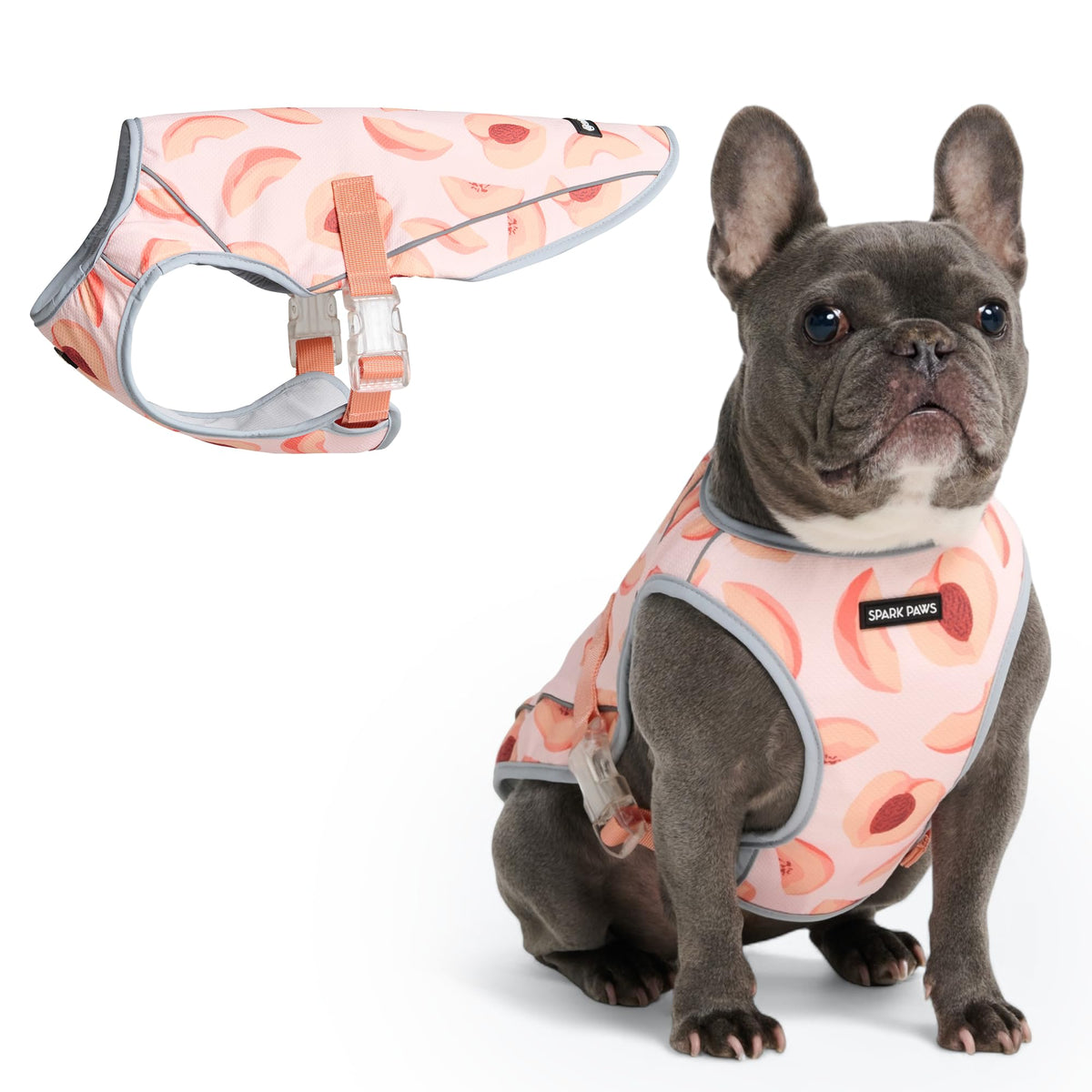 Spark Paws Dog Cooling Vest - SPF 50 UV Sun Protection - Summer Heat Relief Gear for Dogs, Lightweight, Evaporative Cooling - Dog Anxiety Relief Vest During Hot Days - Snowcone, XL