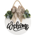 Welcome Sign for Front Door 12 in Wreath Decorations for All Seasons Brown