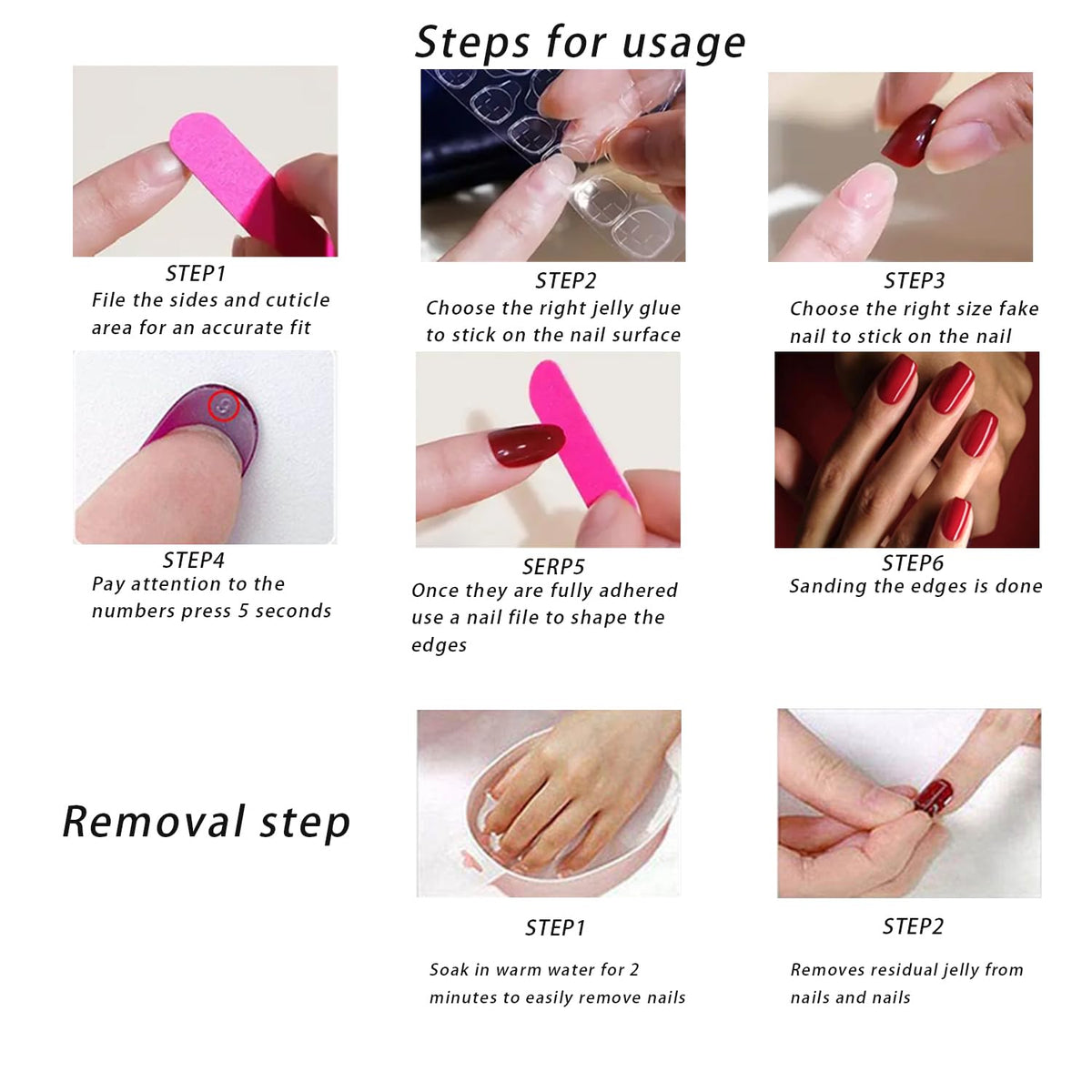 Stilettos Press on Nails White French Tip False Nails Glossy Extra Long Natural Glue on Nail Reusable Artificial Acrylic Stick on Nail for Women