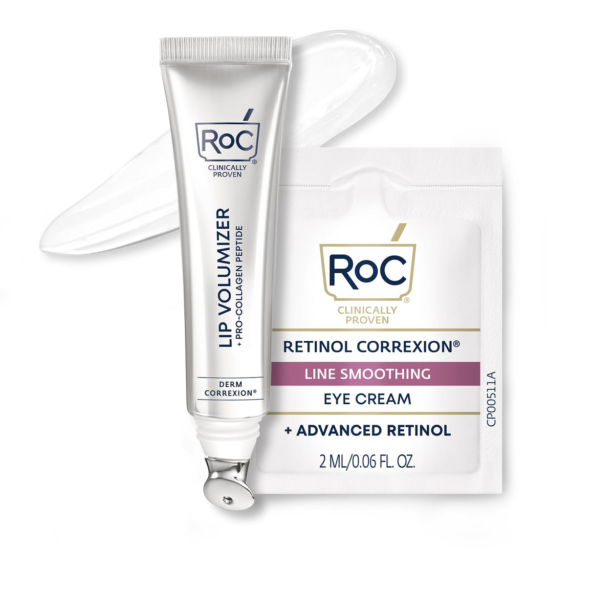 RoC Derm Correxion Retinol Firming Serum Stick with Antioxidants to Visibly Tighten and Firm Wrinkles and Laugh Lines For Men and Women + Retinol Eye Cream Packette, 1.0 oz (Packaging May Vary)