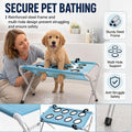 Dog Grooming Hammock, 2-in-1 Foldable Pet Bathing Bed with Stand，Pink | Pet Grooming Hammock, Dog Bath & Paw Wash Sling for Small Large Dogs, Nail Trimming, Shower Hammock, Foldable Stand