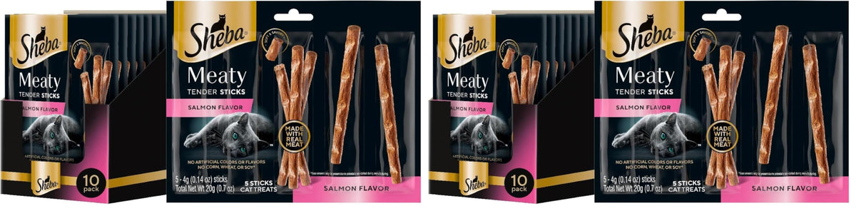 Sheba Meaty Tender Sticks Cat Treats Chicken, Tuna Flavor, or Salmon Flavor, 0.14 oz., 70 Count