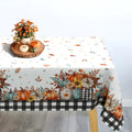 Fall Thanksgiving Tablecloth Waterproof Pumpkin Table Cloths for Autumn Harvest Indoor Outdoor Dining Room Decor-60 * 84" Oval