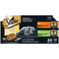 Sheba Perfect Portions Wet Cat Food Cuts in Gravy, Cat Food Wet Recipe, Roasted Chicken Entree, with Sustainable Salmon, Tender Turkey Entree, 2.6 oz. Twin-Pack Trays (24 Count, 48 Servings)