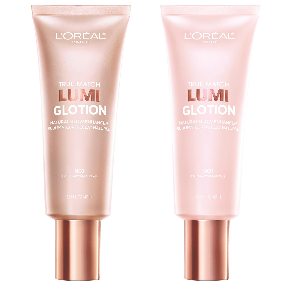 L'Oreal Paris Makeup True Match Lumi Glotion, Natural Glow Enhancer, Illuminator Highlighter, Bronzing Drops For a Sun-Kissed Glow For Face and Body, 902 Light, 1.35 fl oz