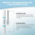 Ardell Seamless Under Lash Cluster Glue & Seal - Clear, Eyelash Glue for Clusters, Long Lasting Hold Eyelash Adhesive with Vitamins A, C, E, 4.2 g, 1 Pack