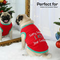 Parisian Pet Dog Tshirt - Embroidered “ Sorry Santa I Ate Your Cookies “ Dog Shirt - Lightweight Cotton Pet Christmas Outfit - Sleeveless Christmas Puppy Clothes - Shirts for Small Dogs - XXS