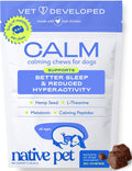 Native Pet Calming Chews for Dogs Medium Breed - 60 Calming Dog Treats - Hemp Seed, Melatonin, L-Theanine - Supports Calm Behavior - 30 Chews