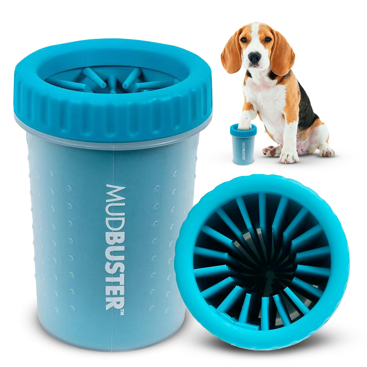 Dexas MudBuster Medium Dog Paw Cleaner, Fuchsia, Fits 1.5"-2.5" Wide Paws, Gentle Silicone Bristles for Quick, Easy Cleaning