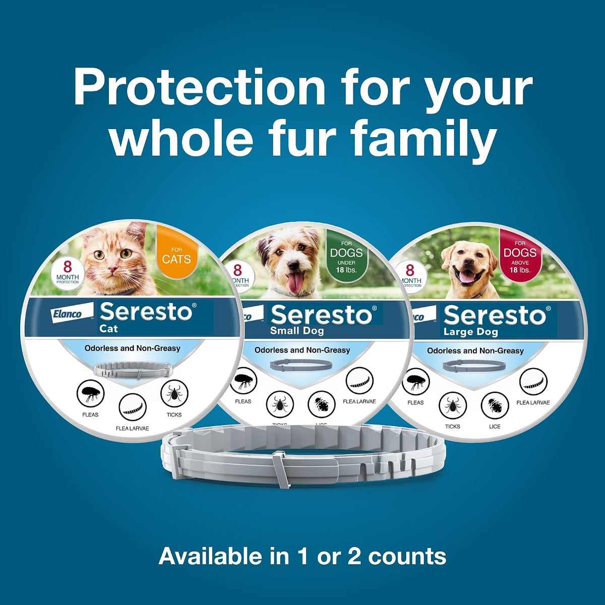 Seresto Cat Vet-Recommended Flea & Tick Treatment & Prevention Collar for Cats, 8 Months Protection | (Pack of 2)