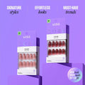 Kiss Core, Press On Nails, Nail glue included, 'Euphonious', Pink, Short Size, Almond Shape, Includes 32 Nails, 2g Glue, 1 Manicure Stick, 1 Mini File