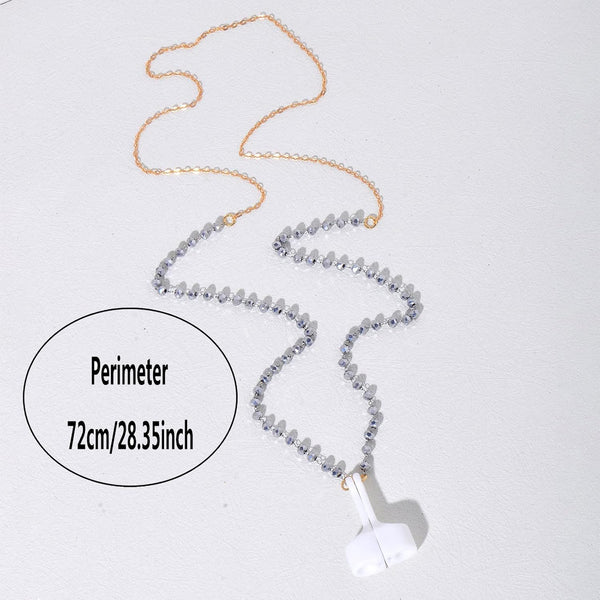 EGEN Ultra Strong Magnetic Airpod Pro Strap Anti-Lost Cord Sports Lanyard Compatible with Airpods 3rd 2nd Generation Pro 3 2 1, 72cm (Silver gray crystal)