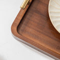 XZHXFX Bamboo Serving Tray with Gold Handles,Small