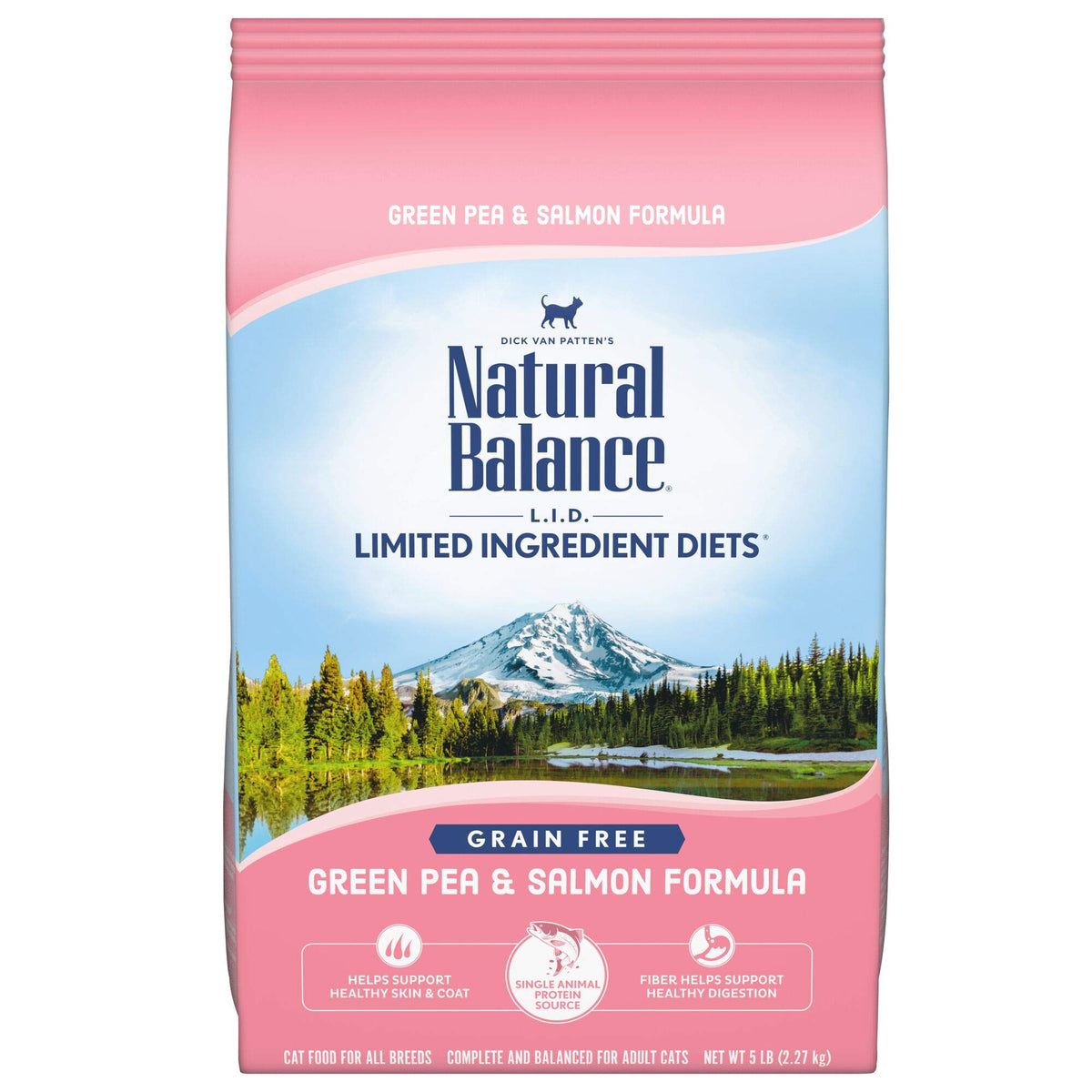 Natural Balance Limited Ingredient Adult Grain-Free Dry Cat Food - Balanced Nutrition - Soy-Free, Corn-Free Limited Ingredient Formula - 10 lb - Salmon & Green Pea Recipe