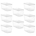 Vtopmart 6 Pack Clear Stackable Storage Bins with Lids, Large Plastic Containers with Handle for Pantry Organizer and Storage,Perfect for Bathroom,Cabinet,Kitchen,Fridge,Closet Organization