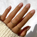 Glamnetic Press On Nails - Short Round, Glossy Fake Nails 30 Pc Full Kit | Neutral press on nails, 12 sizes. Everyday glue-on set. Waterproof, chip-resistant, up to 2 weeks wear