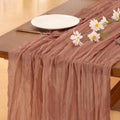 Fall Table Runner Terracotta Cheesecloth Boho Wedding Thanksgiving Decor