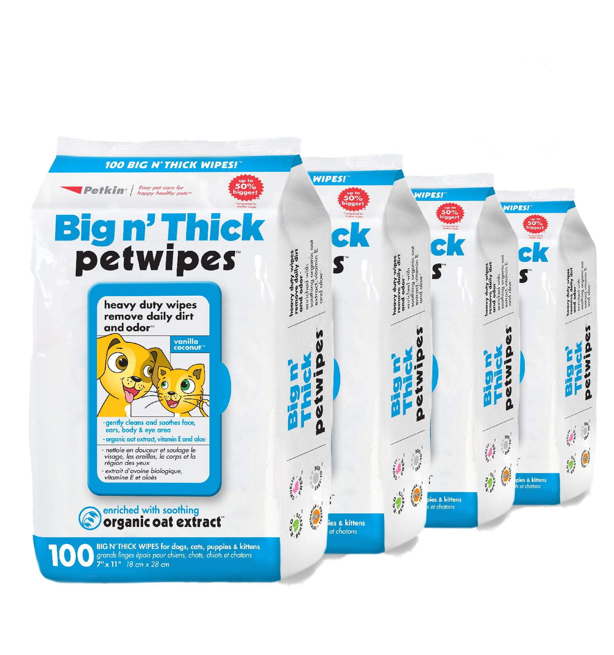 Petkin Big N' Thick Petwipes 100 ct
