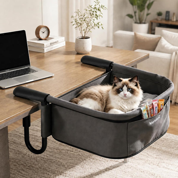 X-Large Cat Desk Bed for Large Cats Up to 50lbs, Heavy Duty Desk Attachment