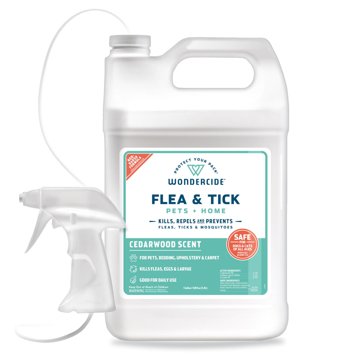 Wondercide Flea Tick & Mosquito Spray for Pets & Home - Rosemary 16 fl oz | With Natural Essential Oils - Killer, Control, Prevention, Treatment of Fleas & Ticks for Dogs and Cats - Pet & Family Safe