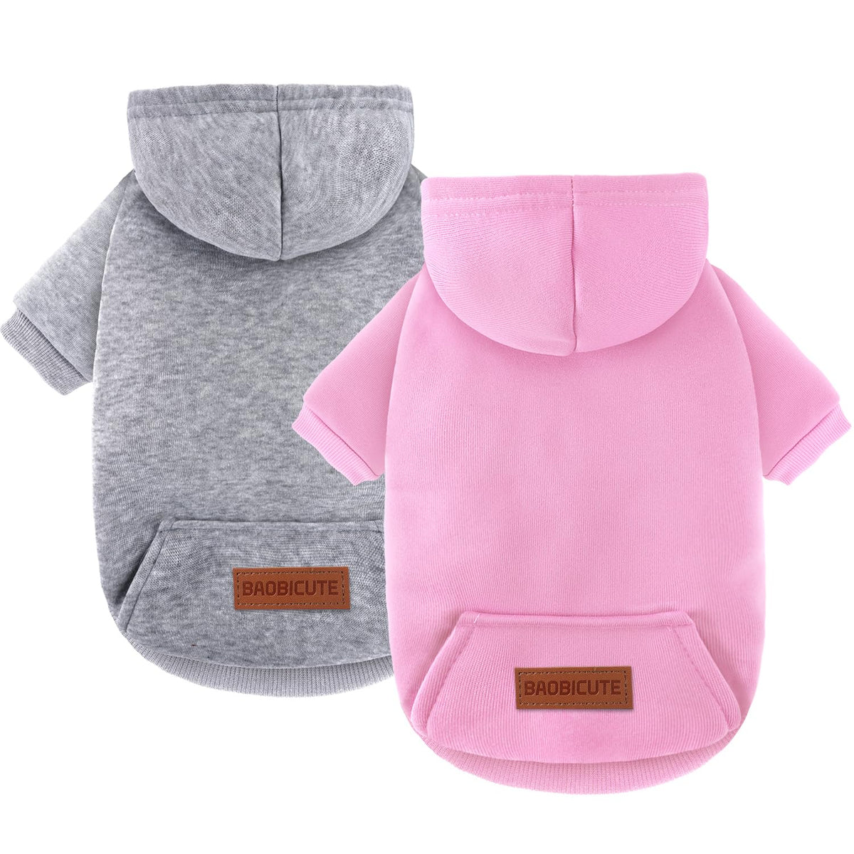 2 Pack Dog Hoodie Warm Hood Dog Sweater Cold Weather Small Dogs Sweatshirt Comfort Pet Clothes for Small Medium Dogs with Pockets Cats Chihuahua Clothes for Male Female Girl Boy Sporty Daily Wear