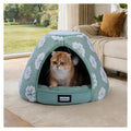 BALANCE Cat Beds for Indoor Cats, 2-in-1 Cat Bed Cave with Anti-Slip Bottom and Ultra-Soft Plush, Cozy Cats House Tent for Kittens and Small Dogs, 19 Inches, Blue