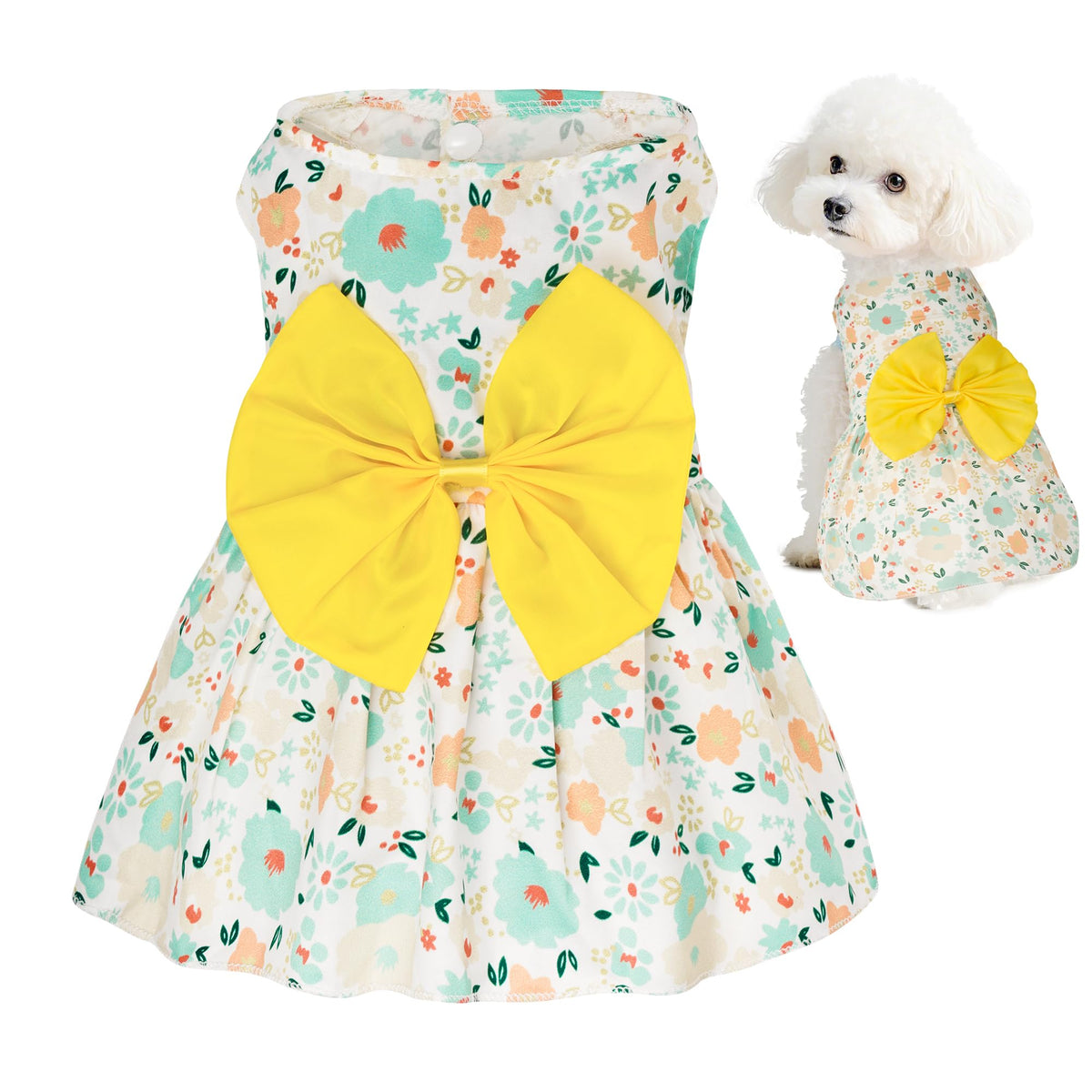 choyaxo Floral Dog Dress Cute Dog Skirt Pet Dress Summer Pet Clothes for Puppy Small Cats