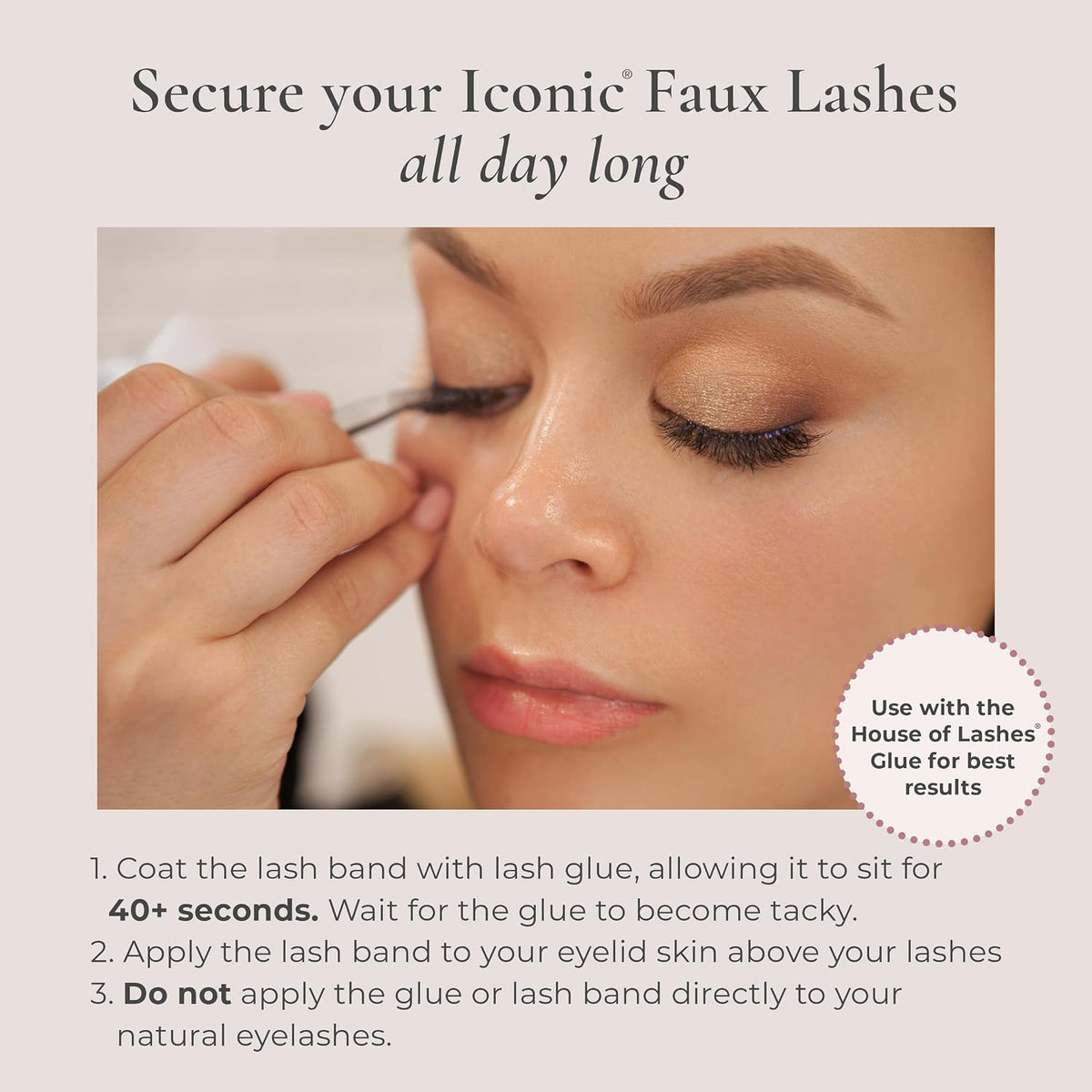 House of Lashes Iconic False Eyelashes - Comfortable Fake lashes for Bold Daring Look, Easy and Reusable Faux Mink Lashes for All Eye Shapes
